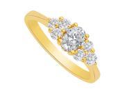 Fine Jewelry Vault UBNR82609AGVY8X6CZ CZ Seven Stones Ring in 18K Yellow Gold Vermeil 2 CT
