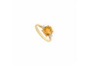 Fine Jewelry Vault UBRS7229Y14DCT 123 Citrine Diamond Ring 14K Yellow Gold 0.75 CT TGW 2 Stones