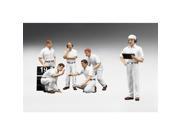 True Scale Miniatures 12AC10 F1 Pit Crew Figures Classic Style Blank White Set of 6 Piece 1 18