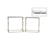 Urban Trends Collection 25829 Metal Rectangular Nesting Console Table With Mirror Top Rectangular Base Champagne