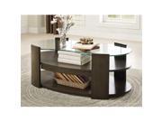 Homelegance 3534 30 Sicily Collection Cocktail Table with Hidden Tray Glass Top Espresso 47.75 x 26.75 x 18.5 in.