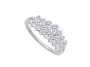 Fine Jewelry Vault UBNR82292W14D075 Conflict Free Diamond Pyramid Ring in 14K White Gold 2 Stones