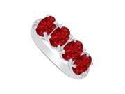 Fine Jewelry Vault UBUNR81226W147X5R Cool Gift Four Stones Ruby White Gold Ring 3 CT TGW 4 Stones