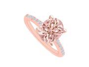 Fine Jewelry Vault UBNR83782P1410X8DMG Morganite Diamonds Rose Gold Simple Engagement Ring 12 Stones
