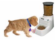Automatic Dog Feeder. Welcomes up to 8 pets by name and automatically sets allowances. Put specific pets on a weight loss diet. Lock out or Allow specific pet
