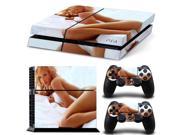 Sexy weed gril PVC vinyl decal skin sticker for Playstation 4 PS4 console and 2 controllers