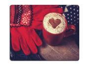 Gaming Mousepad Cup with coffee and shape of the cacao heart and scarf Photo vignetting 10 x 11