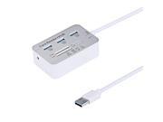Cwxuan® High Speed 3 Port USB 3.0 Hub with SD TF MS M2 Card Reader for Laptop PC 17cm