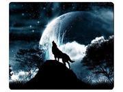 Wolf Howling At The Moon Rectangle Mouse Pad 10 x 11