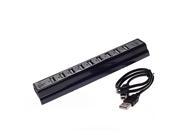 10 USB2.0 Ports Hub Concentrator ABS Material Multi Interfaces