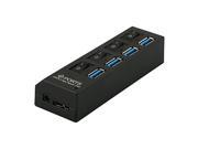 USB 3.0 Hub 4 Port 5Gbps High Super Speed Adapter Cable with Switch PC Laptop
