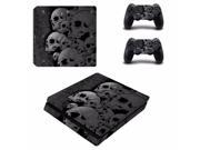 PS4 Slim Skin Film Protector Sticker Cover Decals Wrap for Playstation 4 PS4 Slim Console and 2 controller PS4 Skull Style
