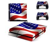 USA American National Flag PS4 Skin Sticker Decal For Sony PS4 PlayStation 4 Console and 2 Controllers Stickers