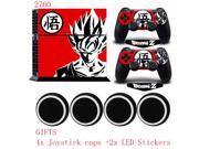 Goku Wu Vinyl PS4 Skin Portective Host Sticker Decal 2 Controller Skins 2x LED Stickers 2x Caps For Playstation4 Console