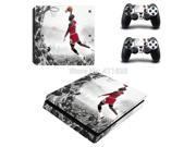 Flying Man Jordan Style Protective Vinyl Skin Stickers for Playstation 4 Slim For PS4 Slim console and 2 controller