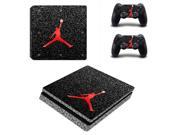 Jordan Basketball Air Logo PS4 Slim Skin Sticker Decal For Sony PS4 PlayStation 4 Slim Console and 2 Controllers Stickers