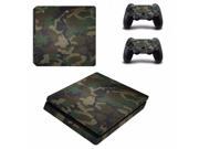 Camouflage Removable Vinyl Skin decal stickers For PlayStation 4 Slim PS4 Slim Console 2Pcs Sticker Controller protector Cover