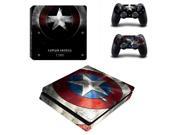 Marvel Captain America PS4 Slim Skin Sticker Decal For Sony PS4 PlayStation 4 Slim Console and 2 Controllers Stickers