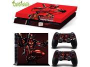 Drop PVC vinyl skin sticker for ps4 games deadpool design skin cover for ps4 console and controllers video games