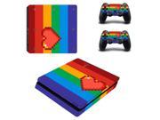 Rainbow Color PS4 Slim Skin Sticker Decal For Sony PS4 PlayStation 4 Slim Console and 2 Controllers Stickers