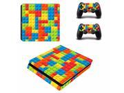 Bricks Vinyl Cover Decal PS4 Slim Skin Sticker for Sony PlayStation 4 Slim Console 2 Controllers Skins