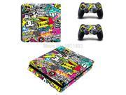 Bombing Cool decal skin sticker for ps4 slim console cover and 2 controller wrap