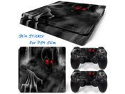 Blue Fire Skull PVC Decals Cover Vinyl Skins Stickers for PS4 Slim for Playstation 4 Slim