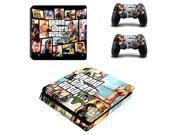 Grand Theft Auto V GTA 5 PS4 Slim Skin Sticker Decal For Sony PS4 PlayStation 4 Slim Console and 2 Controllers Stickers
