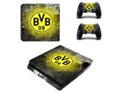 Borussia Dortmund BVB 1909 PS4 Slim Skin Sticker Decal Vinyl For Sony PS4 PlayStation 4 Slim Console and 2 Controllers Stickers