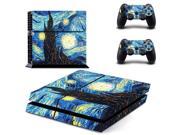 van gogh Starry sky PS4 Skin Stickers Vinyl Decal For Sony Playtation 4 console and 2pcs Controllers Skin