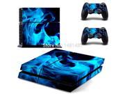 Blue Fire Vinyl Decal Skin For playstation 4 Console 2Pcs Stickers For ps4 Controller