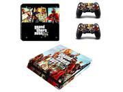 Grand Theft Auto V GTA 5 PS4 Slim Skin Sticker Decal For Sony PS4 PlayStation 4 Slim Console and 2 Controllers Stickers