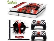 Dead pool design sticker for playstation 4 for ps4 skin PVC vinyl cover for ps4 console and dualshock 4 skin for ps4 sticker