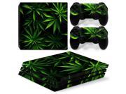 Green Leaf Full Set Vinyl Protective Skin Sticker for Playstation 4 Pro PS4 Pro Console 2 PCS Controller Cover Skin Stickers