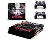Captain America 3 Vinyl Skin Sticker PS4 Decal for Sony PlayStation 4 Console 2 Pcs Cover Skin of Controllers