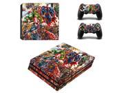 Captain America Skin Sticker Cover Wrap For Sony Playstation 4 Pro Console 2PCS Controller Skin Decal For PS4 Pro
