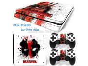 Deadpool Style For PS4 slim Skin Stickers Vinyl Decal For Sony Playtation 4 slim console 2pcs Controllers Skin