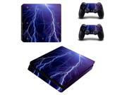 For Thunder Lightning PS4 Slim Skin Sticker Decal For Sony PS4 PlayStation 4 Slim Console and 2 Controllers Stickers