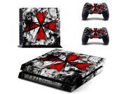 Resident Evil Umbrella Logo Sticker For Sony Playstation 4 PS4 Console protection film and Cover Decals Of 2 Controller