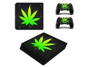 Hot Weed Vinyl For PS4 Slim Sticker For Sony Playstation 4 Slim Console 2 controller Skin Sticker For PS4 S Skin ZY 0004