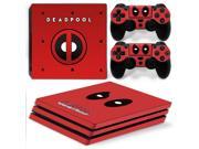 Deadpool Vinyl Decal PS4 Pro Skin Stickers for Sony PlayStation 4 Pro Console and 2 Controllers Decorative Skins