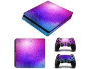 Colorful Grid Painted Vinyl Game Protective Skin Sticker For Playstation 4 Slim Sticker For PS4 Slim Console 2 Controller