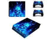 Blue Fire Design Skin PS4 Pro Console Sticker For Sony PlayStation 4 Pro Console Vinyl Decal Design For Pro Controller Skin