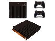 Custom Black Color PS4 Slim Skin Sticker Decal For Sony PS4 PlayStation 4 Slim Console and 2 Controllers Stickers