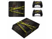 Danger Line Vinyl Decal PS4 Pro Skin Stickers for Sony PlayStation 4 Pro Console and 2 Controllers Decorative Skins