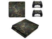 camouflage 3 Vinyl Decal PS4 Slim Skin Stickers Wrap for Sony PlayStation 4 Slim Console and 2 Controllers Decorative Skins