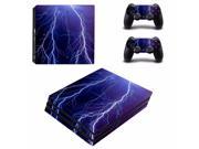 Purple Lighting Vinyl Decal PS4 Pro Skin Stickers for Sony PlayStation 4 Pro Console and 2 Controllers Decorative Skins