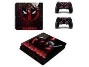 PS4 Slim Skin Sticker Decals Designed for PlayStation4 Slim Console and 2 controller skins Deadpool