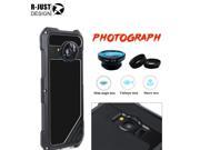 water/shock/dirty Proof Metal Case For Samsung Galaxy S7 edge With Wide-angle lens Fisheye lens 3 in 1 Micro lens Case(black)
