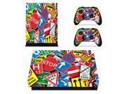 Road sign board Xbox one X skin decal for console and 2 controllers Road sign board Xbox one X skin decal for console and 2 controllers